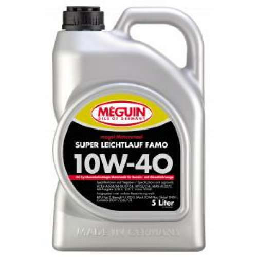 НС-синтетическое моторное масло Megol Motorenoel Super Leichtlauf Famo 10W-40 - 5 л НС-синтетическое моторное масло Megol Motorenoel Super Leichtlauf Famo 10W-40 - 5 л